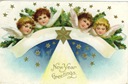 vintage happy new year greeting cards stars and four angels