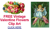 free vintage Valentine flowers clip art