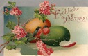 free vintage clip art red and pink flowers birds eggs