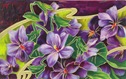 free vintage flower clip art purple flowers