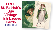 free vintage St. Patrick's Day pretty women cards