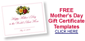 free printable blank Mother's Day certificate templates