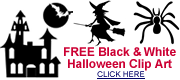 free black and white Halloween clip art