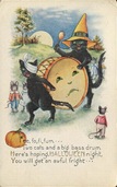 vintage-Halloween-two-black-cats-drum-mice-card