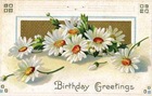 free vintage birthday card white daisies