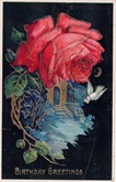 vintage birthday card red rose