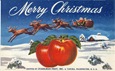 vintage clip art fruit crate label merry Christmas Santa Claus apples Stadelman fruit
