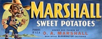 vintage fruit crate labels marshall sweet potatoes o.a. marshall
