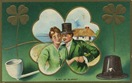 a bit of blarney happy Irish couple with shamrocks vintage greeting card