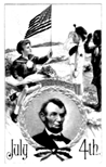 Abraham Lincoln July 4th coloring page