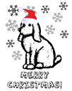 Free Christmas coloring page puppy and snowflakes2
