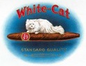 free vintage clip art white persian cat White cat cigar label