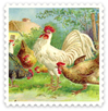 free vintage Easter clip art chickens stamp