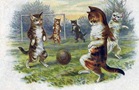 free Father's Day card--cats playing soccer