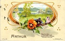 free vintage flowers clip art multi-colored poppies and countryside scene