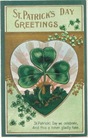free vintage st patricks day shamrock card with castle and heart