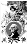George Washington July 4th coloring page