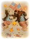 July-4th-2-bears-firecrackers-American-flags-patriotic