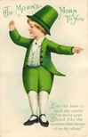 free vintage greeting cards St Patricks Day cute kids little boy with green outfit and hat