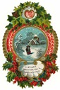 free vintage Christmas images -- border snow scene